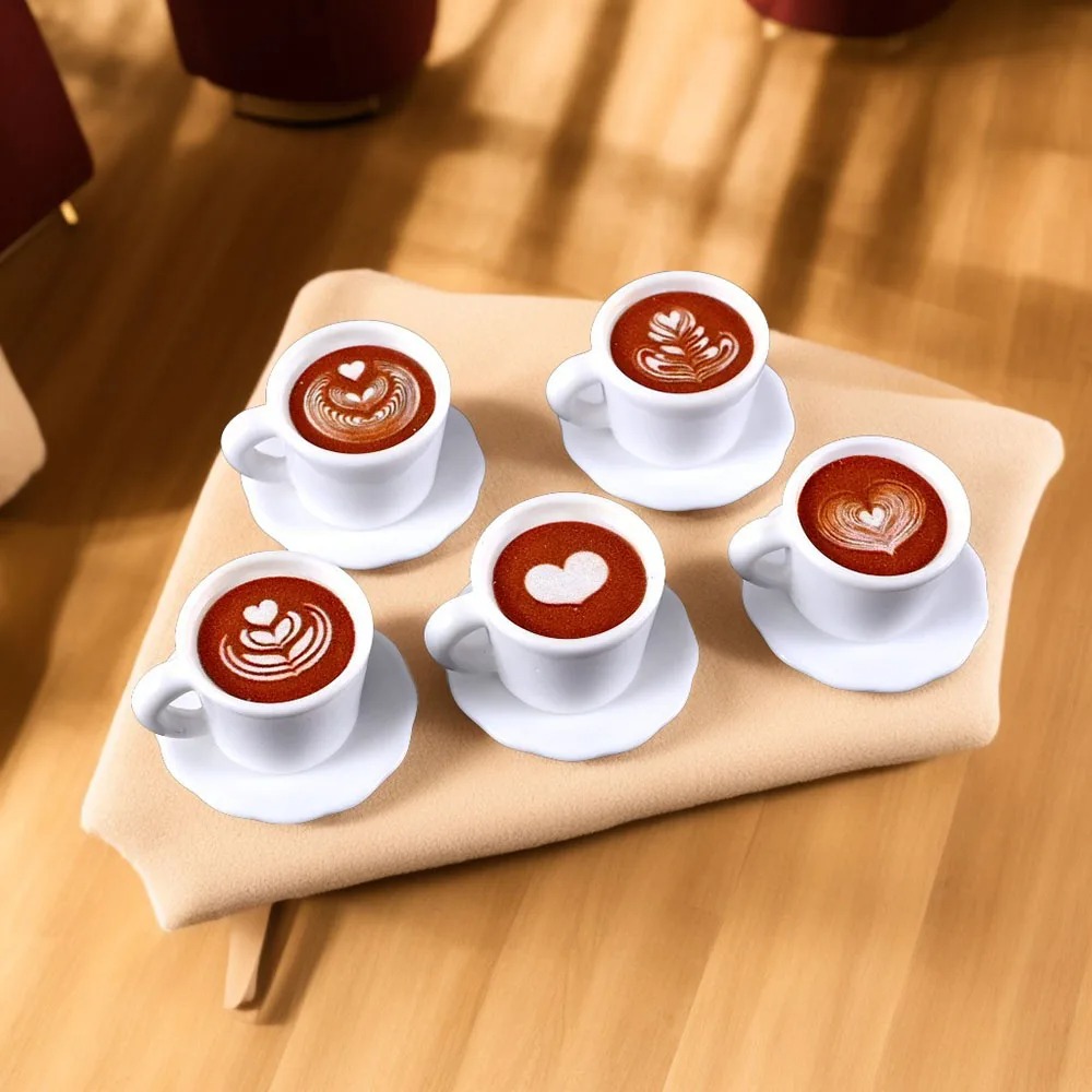 Kids Toys Kitchen Set - 10pcs/set 1/12 Scale Miniature Dollhouse Coffee