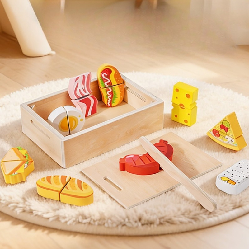 Wooden Cut and Stamp Food Simu - Kids Toys Kitchen Set review and price